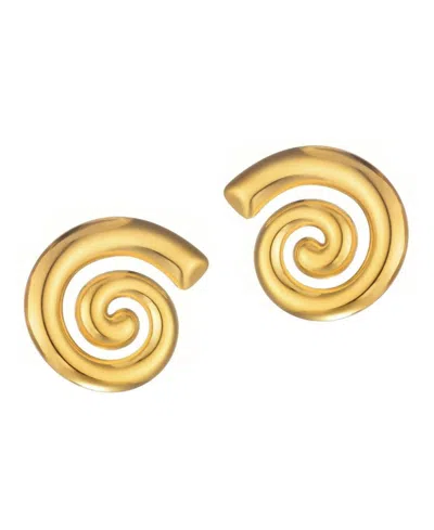 Adornia Tarnish Resistant 18k Gold Plated Swirl Statement Stud Earrings