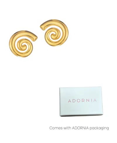 Adornia Tarnish Resistant 18k Gold Plated Swirl Statement Stud Earrings