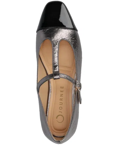 Journee Collection Women's Theah T-strap Cap Toe Mary Jane Flats