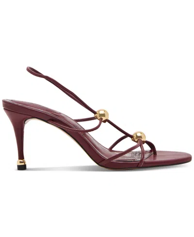 Steve Madden Women's Ramos Strappy Embellished High-heel Dress Sandals In Burgundy