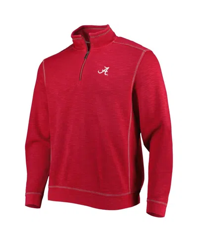 Tommy Bahama Men's Crimson Alabama Crimson Tide Sport Tobago Bay Tri-blend Mock Neck Half-zip Jacket In Red