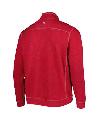 Tommy Bahama Men's Crimson Alabama Crimson Tide Sport Tobago Bay Tri-blend Mock Neck Half-zip Jacket In Red