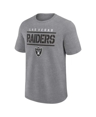 Fanatics Men's Heather Gray Las Vegas Raiders Big Tall Top Notch T-shirt In Gray