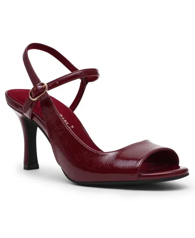 Anne Klein Jessica Ankle Strap Sandal In Burgundy