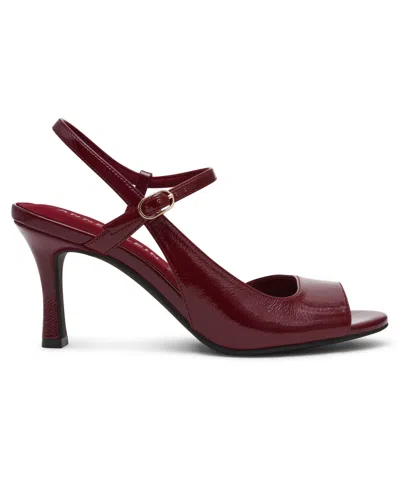 Anne Klein Jessica Ankle Strap Sandal In Burgundy