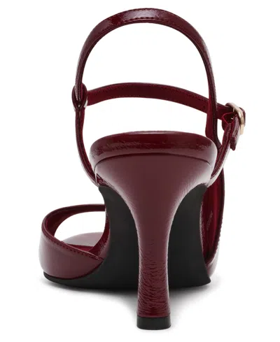 Anne Klein Jessica Ankle Strap Sandal In Burgundy
