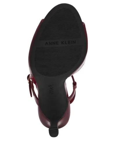 Anne Klein Jessica Ankle Strap Sandal In Burgundy