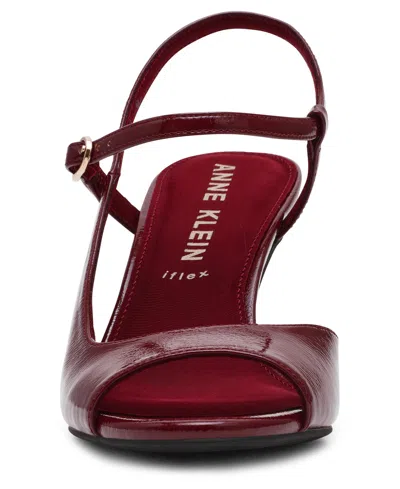 Anne Klein Jessica Ankle Strap Sandal In Burgundy
