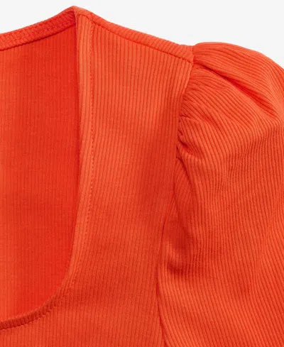 On 34th Women's Square-neck Puff-sleeve Top, Exclusively At Macy's In Orange
