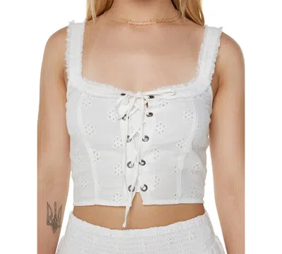 Roxy Juniors' Hazel Cotton Eyelet Corset Top