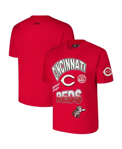 Pro Standard Men's Red Cincinnati Reds Turn It Up Dropped Shoulder T-shirt In Red
