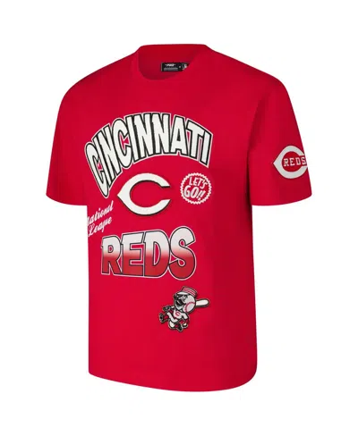 Pro Standard Men's Red Cincinnati Reds Turn It Up Dropped Shoulder T-shirt In Red