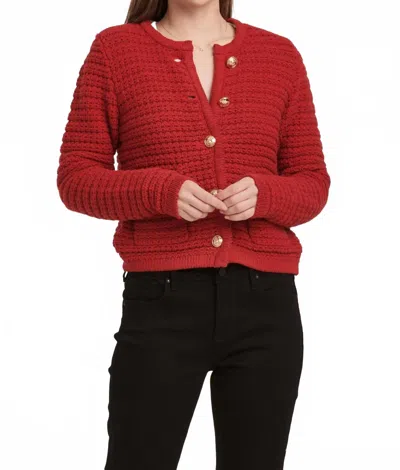 Dear John Denim Cambria Cardigan Sweater In Deep Crimson