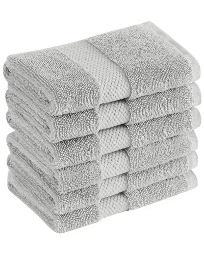 Royal Velvet Set Of 6 Turkish Cotton Wash Cloths In Gray