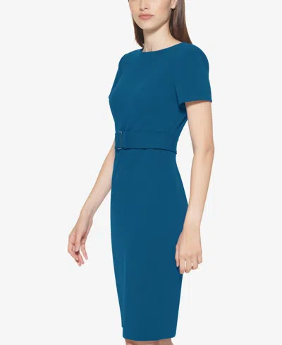 Calvin Klein Women's Short-sleeve Scuba Sheath Dress