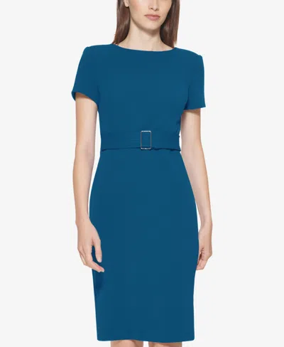 Calvin Klein Women's Short-sleeve Scuba Sheath Dress