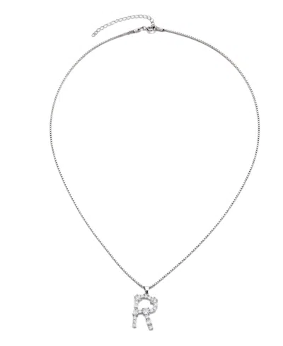 Adornia Silver Crystal Mixed Stone Initial Necklace