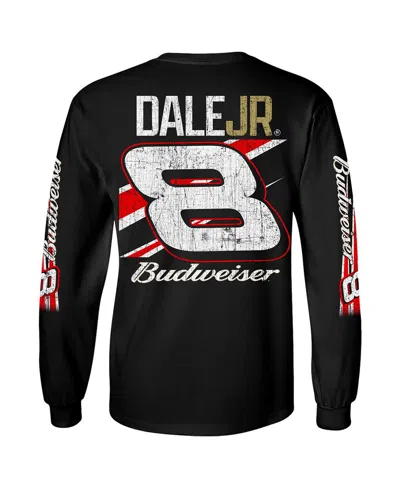 Jr Motorsports Official Team Apparel Men's Black Dale Earnhardt Jr. Budweiser Long Sleeve T-shirt
