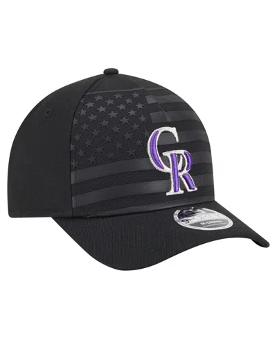 New Era Men's Black Colorado Rockies American Flag 9forty M-crown A-frame Adjustable Hat