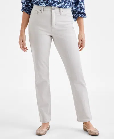 Style & Co Women's Straight-leg High Rise Twill Pants, Created For Macy's