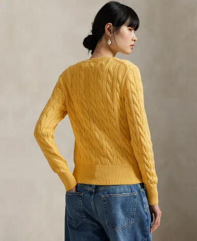 Polo Ralph Lauren Women's Cable-knit Cotton Crewneck Cardigan Sweater