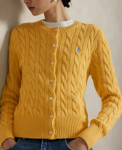 Polo Ralph Lauren Women's Cable-knit Cotton Crewneck Cardigan Sweater