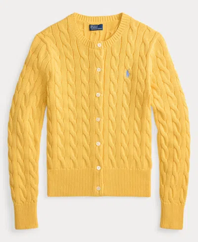 Polo Ralph Lauren Women's Cable-knit Cotton Crewneck Cardigan Sweater