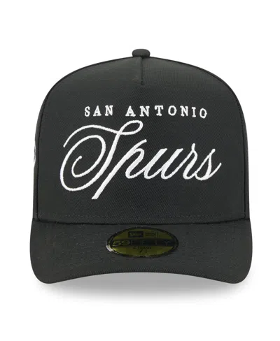 New Era Men's Black San Antonio Spurs 2025 Nba Draft A-frame 59fifty Fitted Hat