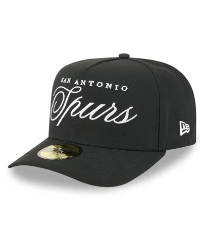 New Era Men's Black San Antonio Spurs 2025 Nba Draft A-frame 59fifty Fitted Hat