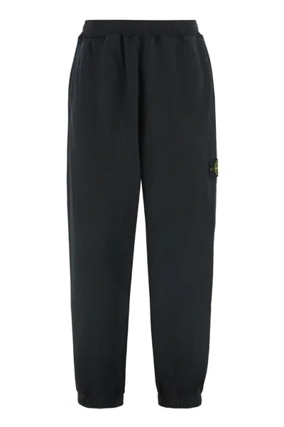 Stone Island Elastic Waist Sweatpants In Black