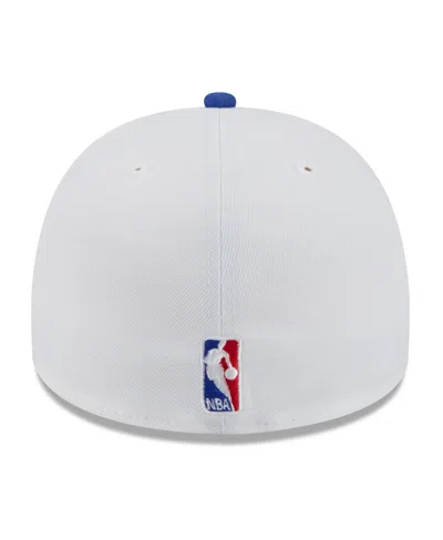 New Era Men's White/blue New York Knicks 2025 Nba Draft A-frame 59fifty Fitted Hat