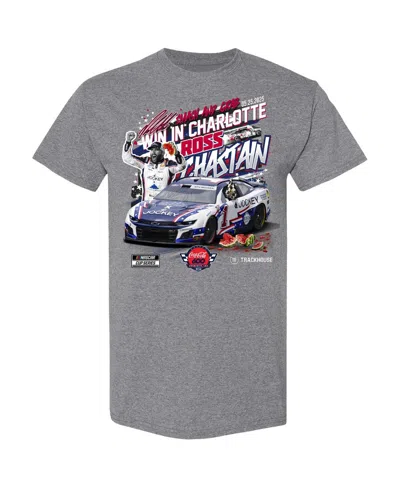 Checkered Flag Sports Men's Heather Charcoal Ross Chastain 2025 Coca-cola 600 Race Winner T-shirt