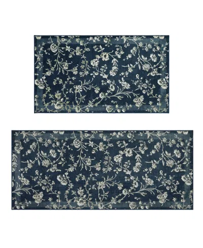 Laura Ashley Imagine Printed Chenille 2-pc. Runner Rug Set In Blue