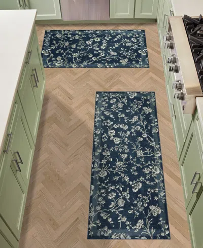 Laura Ashley Imagine Printed Chenille 2-pc. Runner Rug Set In Blue
