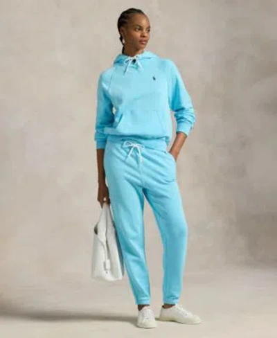 Polo Ralph Lauren Womens Shrunken Fit Lightweight Fleece Hoodie Sweatshirt Drawstring Sweatpants