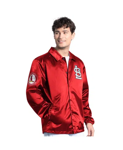 Starter Men's Red St. Louis Cardinals Cooperstown Collection Point Man Full-snap Coaches Jacket In Red