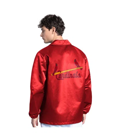 Starter Men's Red St. Louis Cardinals Cooperstown Collection Point Man Full-snap Coaches Jacket In Red