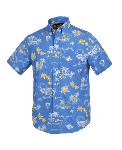Reyn Spooner Men's Powder Blue Los Angeles Chargers Throwback Kekai Performance Button-down Shirt In Blue