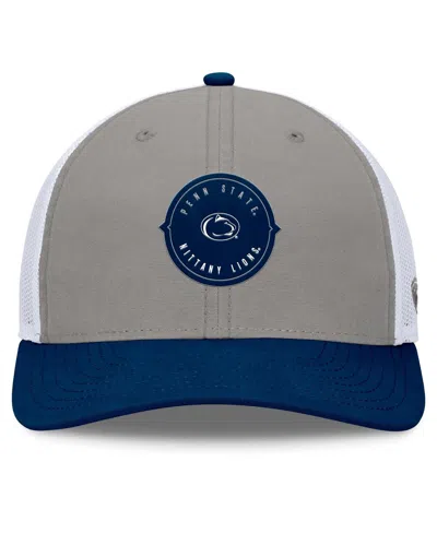 Top Of The World Men's Gray/navy Penn State Nittany Lions Rob Trucker Adjustable Hat