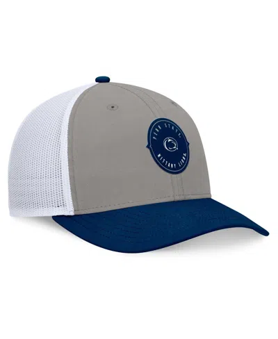 Top Of The World Men's Gray/navy Penn State Nittany Lions Rob Trucker Adjustable Hat