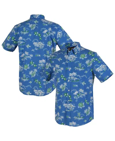 Reyn Spooner Men's Blue Detroit Lions Throwback Kekai Performance Button-down Shirt In Blue
