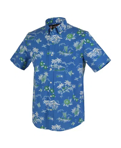 Reyn Spooner Men's Blue Detroit Lions Throwback Kekai Performance Button-down Shirt In Blue