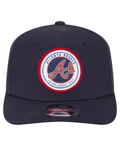New Era Men's Navy Atlanta Braves Circle Patch 9seventy Stretch-snap Hat