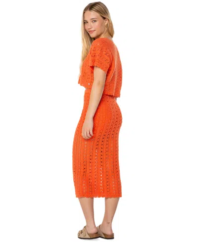 Roxy Sea Swirl Crochet Midi Skirt