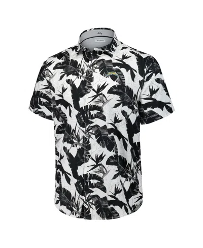 Tommy Bahama Black Washington Commanders Sport Harbor Island Hibiscus Camp Button-up Shirt In Multi