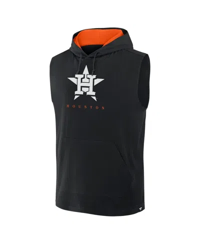 Fanatics Men's Black Houston Astros Fire Speed Sleeveless Pullover Hoodie In Black