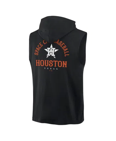 Fanatics Men's Black Houston Astros Fire Speed Sleeveless Pullover Hoodie In Black