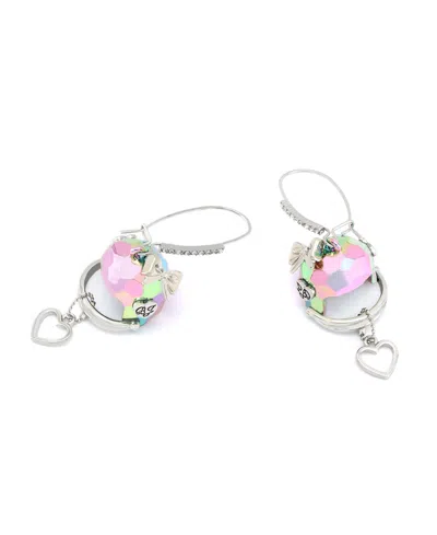 Betsey Johnson Faux Stone Kick Off Football Helmet Dangle Drop Earrings