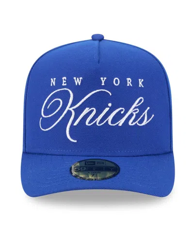 New Era Men's Blue New York Knicks 2025 Nba Draft A-frame 59fifty Fitted Hat