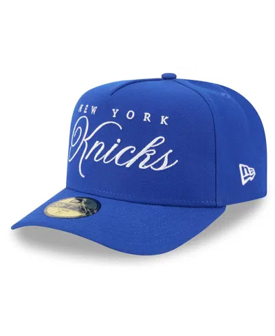 New Era Men's Blue New York Knicks 2025 Nba Draft A-frame 59fifty Fitted Hat